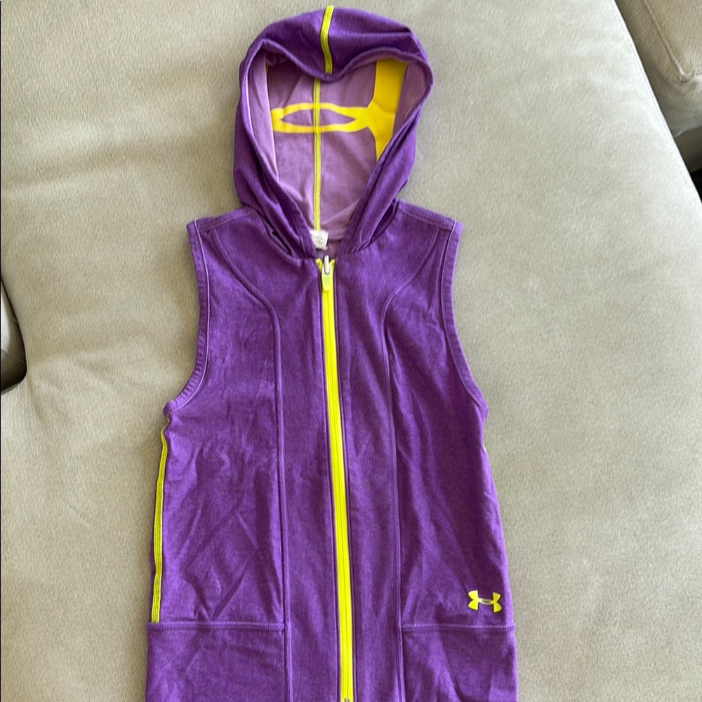 Under Armour Purple and Yellow Athletic Hoodie